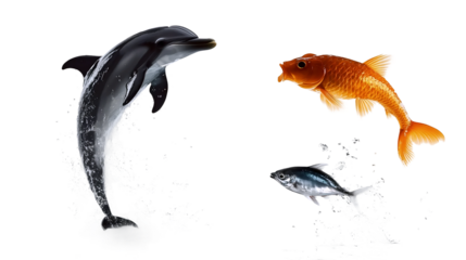 Playful Dolphin Jumping High Out of the Ocean