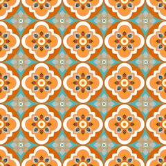 Indian ethnic tribal-inspired floral pattern designed in soft orange and white tones, giving the artwork a delicate ethnic . The pattern draws inspiration from the techniques of historic Indian ethn © Yoko_goodday