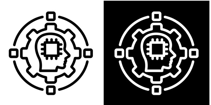 Human Machine Interface  Icon Set White Style Collection