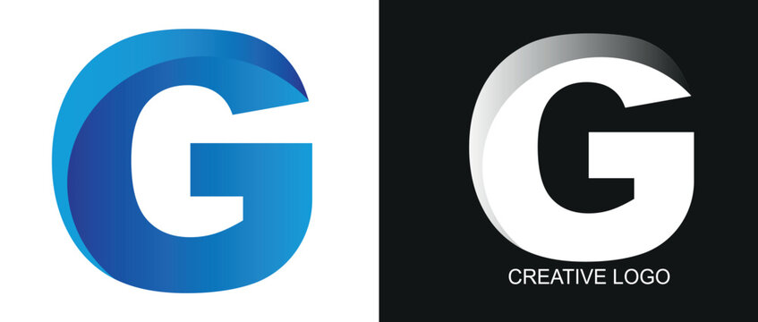 Modern Blue Gradient Letter G Logo Vector,  Dynamic Abstract Swirl Initial G Icon for Tech or Communication