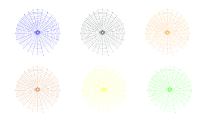 Multiple colorful spider webs vector illustration concept art