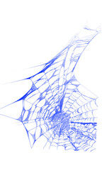 Obraz premium Blue spiderweb design with intricate threads for spooky decor