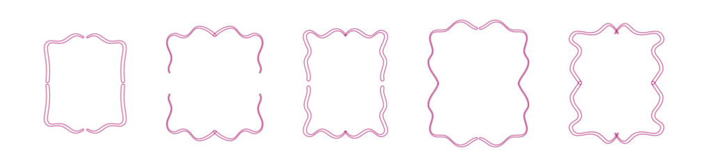 Bachelorette whimsical frame Set of rectangular vertical scroll ribbon frames