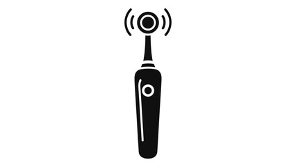 Electric toothbrush icon with wireless signal, representing smart dental hygiene technology concept Vector