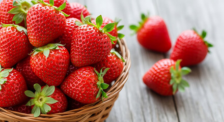 strawberries in a basket