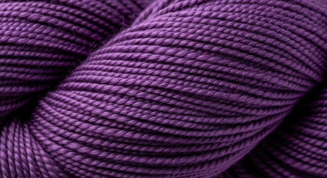 Close-up of purple yarn twine displaying texture and rich color details