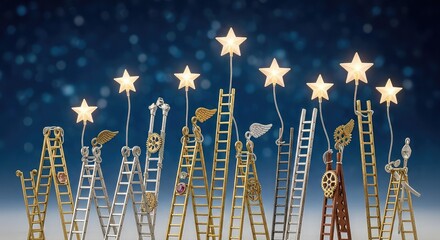 Miniature scene of two people working on a diorama with tiny trees and landscaping.