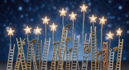 Miniature scene of two people working on a diorama with tiny trees and landscaping.