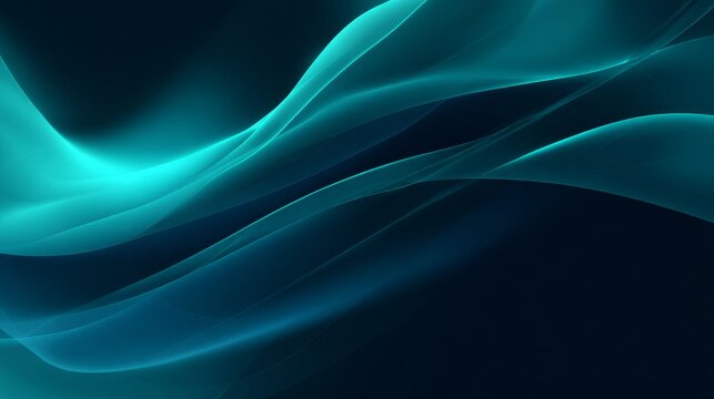 Modern dark blue turquoise abstract background with flowing soft curved lines, dynamic wave shapes, smooth gradients, futuristic design, motion concept, elegant vector, creative digital art elements