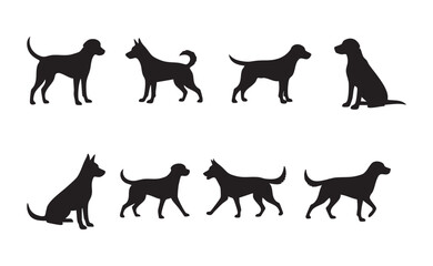 Black Dog Silhouette Bundle Vector Set