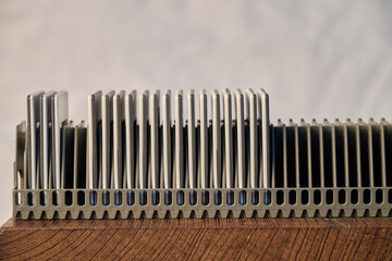 Slide rack for projection against White wall background