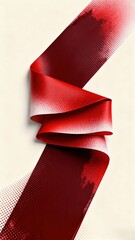 Abstract Red White Geometric Fluid Texture for Tech Background, Digital Interface, Corporate Branding and Modern Art Design, Featuring Dynamic Pattern and Tactile Visual Elements.
