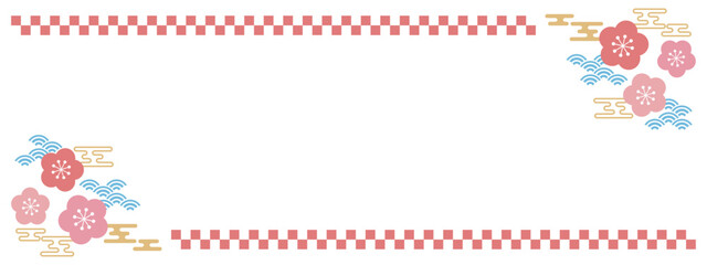 レトロポップなお正月のフレーム　バナー