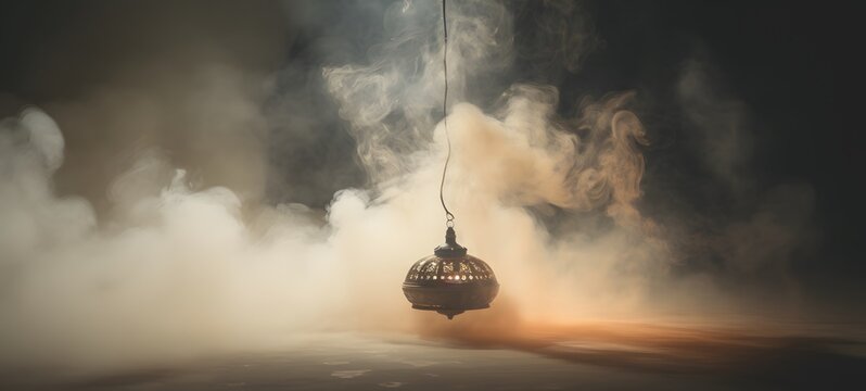 a light Ied Mubarak , coming out of the smoke,generative AI