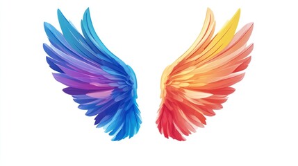 Obraz premium Colorful wings spread wide, abstract design, possible use for creative projects