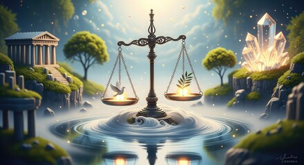 Miniature scene of two people working on a diorama with tiny trees and landscaping.