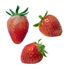 fresh strawberries on white background