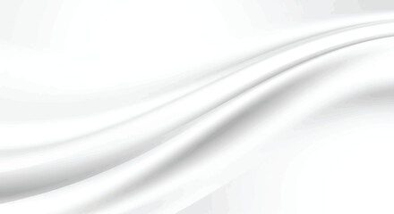 Elegant and Smooth White Fabric Background with Flowing Drapes and Gentle Waves, Evoking Purity and Softness in an Abstract Design