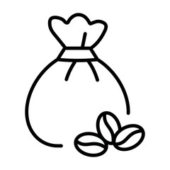 
An illustration of a black coffee making icon on a white background