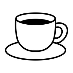 
An illustration of a black coffee making icon on a white background