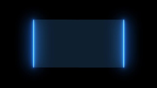 Neon Tech Square HUD Interface with Holographic Screen Effects. Digital Hologram HUD Square Panel for Sci-Fi Titles and UI Overlays. Futuristic HUD Square Frame Elements with Neon Hologram Overlay. 