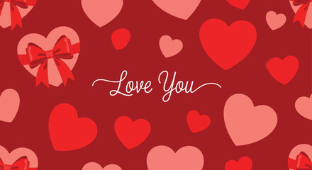 Love You Valentine's Day Hearts Background Design for Affectionate Celebrations