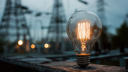 Hanging filament bulb representing inspiration, creative vision, problem-solving, innovation, imagination and conceptual thinking for business strategies and creative industries