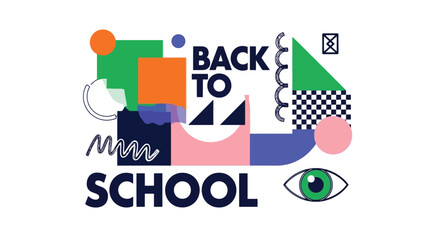 Back to School Geometric Shapes Graphic Design © Muflif
