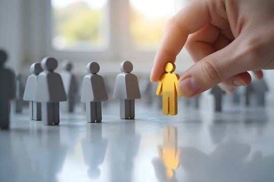 Personalwesen & Recruiting:
Konzept der Personalauswahl, Hand greift nach dem besten Kandidaten