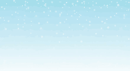 Snowy Sky Background A Serene Winter Illustration with Falling Snowflakes on a Gradient Blue Canvas