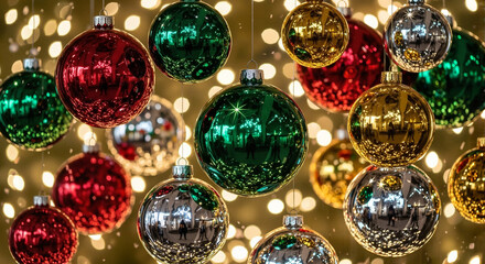 Christmas ornament background for holiday decorations, festive marketing, and seasonal promotions