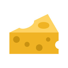 Cheese Slice Flat Vector Illustration on Transparent Background