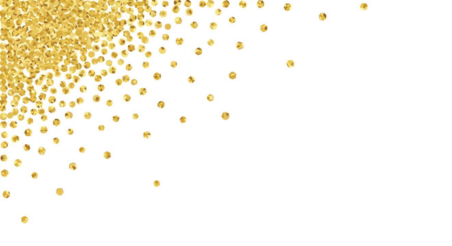 Glittering Gold Confetti Corner Design for Celebratory Backgrounds