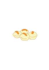 Cute Nastar Pineapple Jam Cookies Vector Illustration