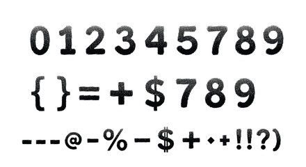 Typography A Set of Numbers and Symbols for Creative Projects