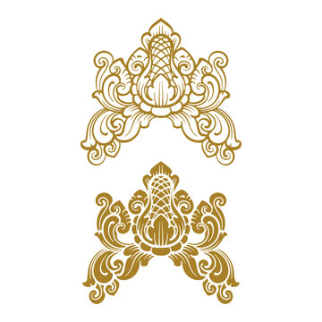 Balinese ornament line art vector premium