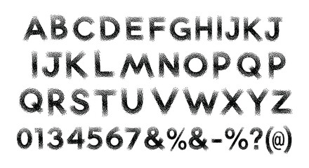 Smoky Alphabet and Numbers Set Distressed Texture Font