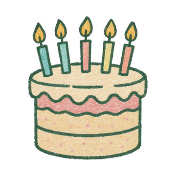 PNG Colorful cake with candles.