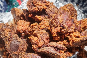 Deep fried chicken livers from the York Eastern Market; a local farmer's market in York, Pennsylvania, USA