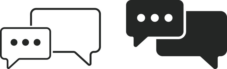 Message icon set. Chat discussion symbol. online conversation Speech bubble. chat bubbles icons collection