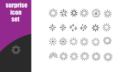 surprise  icon element set