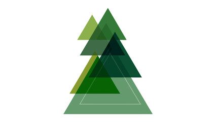 Abstract Evergreen: A layered, geometric arrangement of green triangles evokes a stylized evergreen, offering a minimalist representation of nature's beauty and the symbolism of growth and resilience.