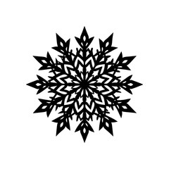 Complex snowflake art on transparent background
