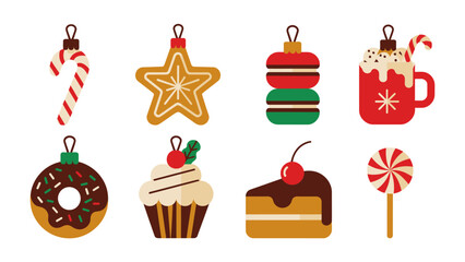Sweet Christmas Ornaments: A charming array of festive ornaments adorns the holidays, depicting delightful treats that capture the warmth and sweetness of the season.