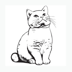 vector illustration of cartoon cat