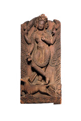  Carved Wooden Relief of a Goddess