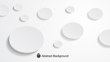 Abstract white circular shapes background design with shadows and minimalistic style for modern graphic projects and presentations