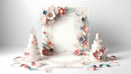 red ribbon and bow on white background