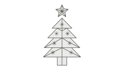 Geometric Christmas Tree: An elegant geometric representation of a festive tree, crowned with a star, capturing the holiday spirit with clean lines and a touch of modern minimalism.