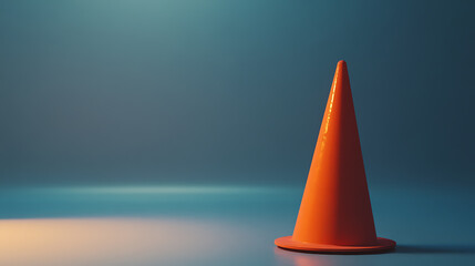 Safety first! A vibrant traffic cone stands out against a calm background, symbolizing caution and guidance. Stay alert, drive safe, and navigate with care.